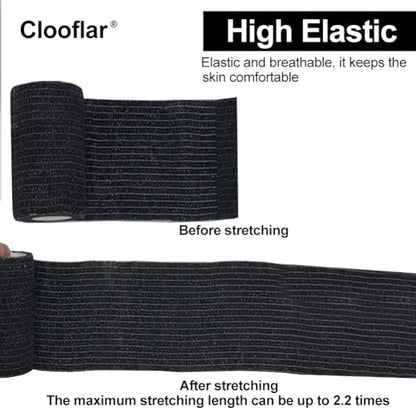 Self Adhesive Bandage Wrap, 3 Inches, 12 Pack - color: Black, size: 3 In-12Pack