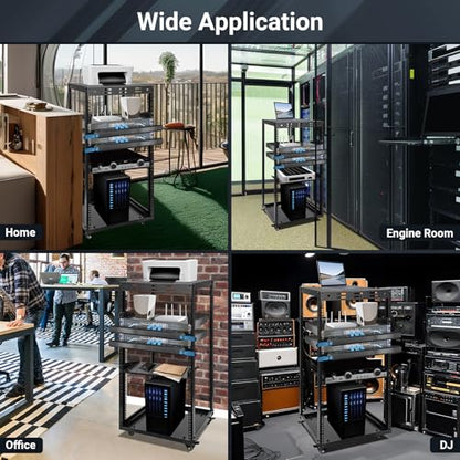 20U Server Rack w/ 2 Racks, Versatile Open Frame IT Rack - size: 20U
