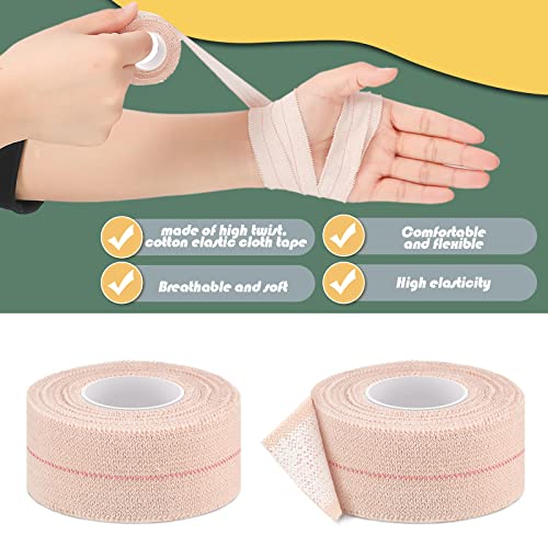 Nuanchu 2 Rolls Adhesive Elastic Tape Bandage Wrap, 1 Inch Wide, Apricot - color: Beige, size: 1 Inch Wide