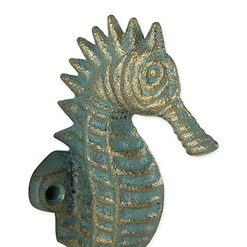 DII Cast Iron Decorative Wall Hook Set, Seahorse Hook, 2 Count - size: Seahorse Hook
