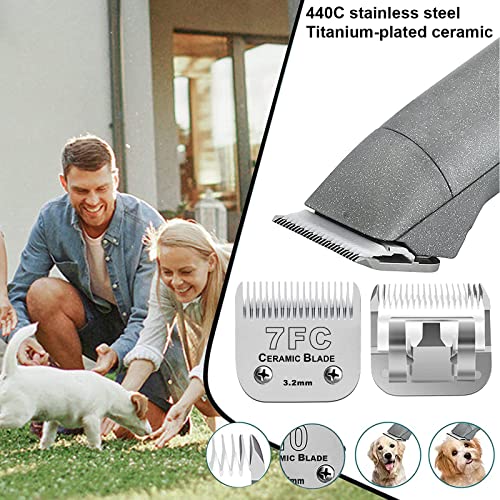4PACK Dog Grooming Clipper Replacement Blades Compatible with Andis Pet Clipper/Oster A5/Wahl KM Series Dog Clipper,Ceramic Blade & Stainless Steel Blade (#3FC+4FC+5FC+7FC) | For Oster A5/Wahl KM Series Dog Clipper ,Ceramic Blade & Stainless Steel Blade ,