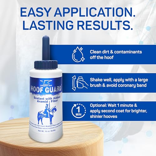 Hoof Guard Sealant for Horses, Fiber-Fortified Aramid Hoof Protector, 16 oz | Professional Horse Hoof Strengthener, Fills Cracks & Locks In Moisture, Hoof Protector for Horses Against Thrush & UV Damage