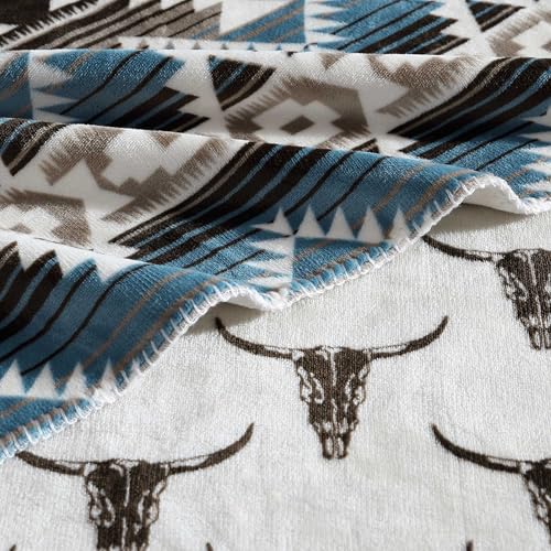 Wrangler - Blanket, Polyester, Medium Weight, Year-Round Comfort - color: Jericho Turquoise, size: 50" x 70"