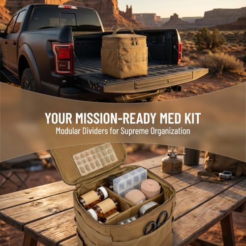 Travel Medicine Bag,Medication Pill Bottle Organizer Empty Case - color: Square Brown