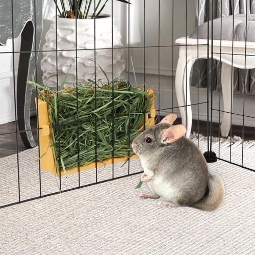 Hypeety Rabbit Hay Feeder Automatic Hay Rack for Guinea Pigs, Yellow, 2pcs - color: Yellow, size: 2pcs