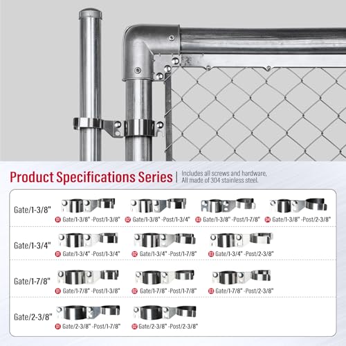 Stainless Steel 2-3/8" x 1-7/8" Chain Link Gate Latch （Fit 2-3/8" Gate Frame）, Heavy Duty Chain Link Fence Gate Fork Latch with Hole for Padlock 1Pack - color: 2-3/8"x1-7/8"