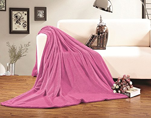 Elegant Comfort Micro-Fleece Ultra Plush Luxury Solid Blanket, Twin/Twin XL, Pink - color: Pink, size: Twin/TwinXL