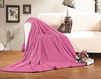 Elegant Comfort Micro-Fleece Ultra Plush Luxury Solid Blanket, Twin/Twin XL, Pink - color: Pink, size: Twin/TwinXL