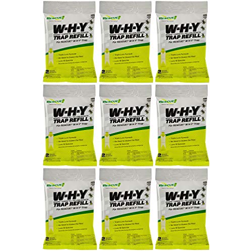 RESCUE! Non-Toxic Wasp, Hornet, Yellowjacket Trap (WHY Trap) Attractant Refill - 2 Week Refill - 9 Pack