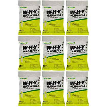 RESCUE! Non-Toxic Wasp, Hornet, Yellowjacket Trap (WHY Trap) Attractant Refill - 2 Week Refill - 9 Pack