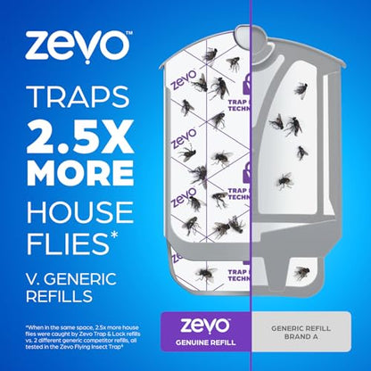 Zevo Flying Insect Trap Refill Cartridges for Fruit Flies & Gnats, 4 Count - style: 4 Refill Cartridges