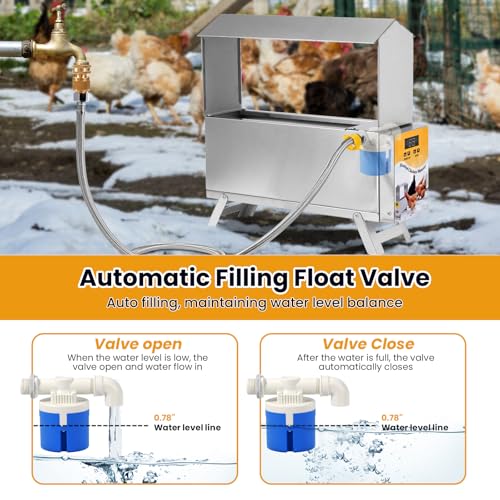 1.5 Gallon Heated Chicken Waterer Freeze Proof for Winter