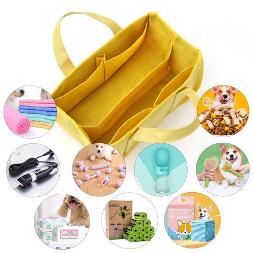 GUANJUNX Pet Grooming Tote Bag, Organizer with 6 Large Pockets for Tools and Dog Foods, Travel Outdoor Dog Grooming Bag (Black) - color: Black