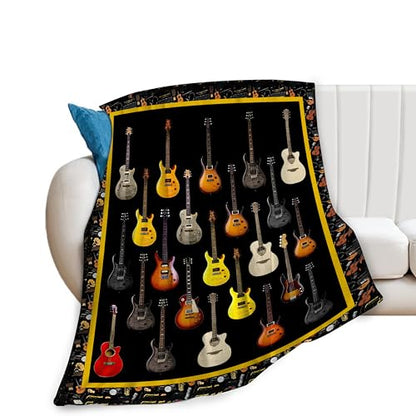 Guitar Throw Blanket - Soft, Cozy, Warm Fleece for Women & Men - Guitar Lovers Gift - 50"X40" - color: Guitar Blanket, size: 50"x40"