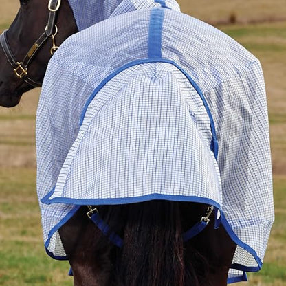 WeatherBeeta ComFiTec Ripshield Fly Sheet Detach-A-Neck, White/Cobalt, 72" - color: White/Cobalt, size: 72"