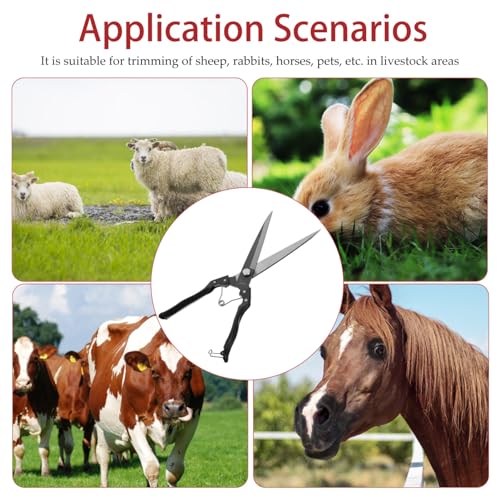 Manual Sheep Shears 13.78 Inch Carbon Steel Animal Hair Clippers with Ergonomic Handle for Efficient Sheep Goat Cow Grooming and Farm Use