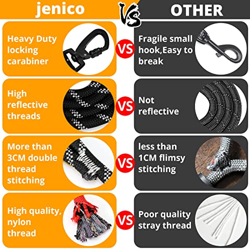 Rope Dog Leash 4 FT: Heavy Duty Leashes with Swivel Lockable Hook Reflective Threads Bungee and Padded Handle - Dog Lead for Large Small Medium Dogs Outside Walking Hiking Black - color: Black, size: 4ft*1/2''