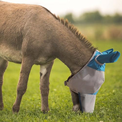 Harrison Howard Mule Donkey Fly Mask Full Face Protection with Nose Cover Sky Blue M - color: Sky Blue, size: Medium
