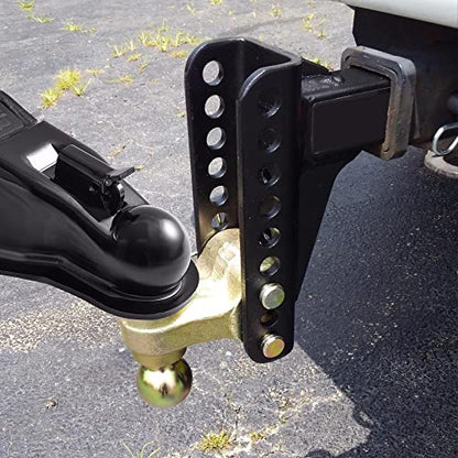 Lonffery 4 Pack Black Recessed D-Ring Tie Down Anchors and Adjustable Trailer Coupler