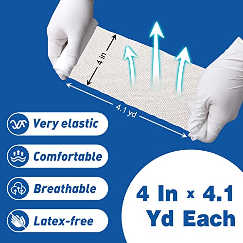 AZEN 96 Pack Gauze Rolls Bandages, 4 in x 4.1 Yards, Premium Medical Supplies & First Aid Supplies, Bandage Wrap Vet Wrap, Mummy Wraps - color: 96p, size: 4IN