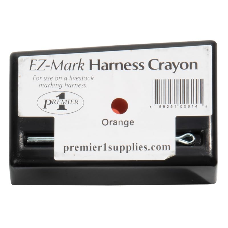 Premier 1 EZ-Mark Harness Crayon for Sheep & Goat Marking – Orange - style: Orange Crayon