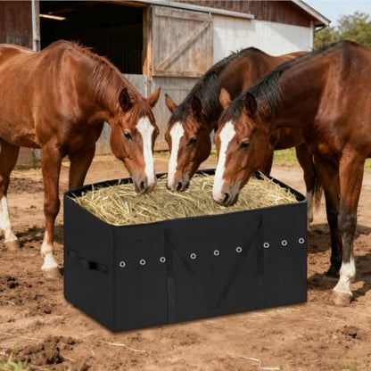 Klmnop Hay Storage Bag Waterproof, 900D 45 x 24 x 20 Inch Large Hay Bale Storage Bag for Horses, Tote Bale Bags for Cattle Goats Sheep(Black)