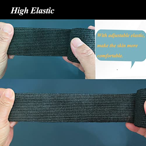Self Adhesive Bandage Wrap,2" Black Cohesive Bandages Vet Wrap Sports Tape - color: Black Self Adhesive Bandage Wrap