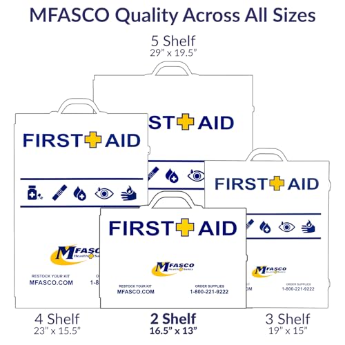 MFASCO First Aid Cabinet ANSI OSHA Class B 2 Shelf Metal Box 226 Pieces - size: 2 Shelf, style: Standard ANSI/OSHA