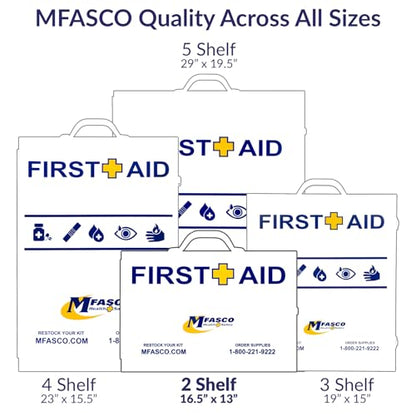 MFASCO First Aid Cabinet ANSI OSHA Class B 2 Shelf Metal Box 226 Pieces - size: 2 Shelf, style: Standard ANSI/OSHA