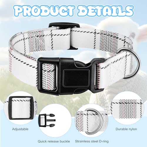 Goat Collar with Copper Bell Set for Sheep Lambs Pygmy Goat,White Stripes