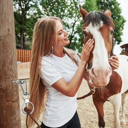Horse Tie Ring, Safe Tie Horse Supplies, Humane Way Tie Ring, Magnetic Ring for Tying and Retracting, Helps Horse Pull Back and Releases Stress from The Horse