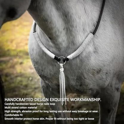 Strap with Tassel,Nylon Webbing Rope for Liberty Training, Groundwork, Lunging & Riding, Adjustable & Soft, Abrasion for Horses
