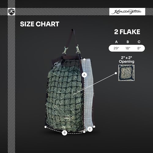 Kensington Slow Feed Hay Bag 2 Flake Lavender Mint | Slow feed design extends meals for better digestion and calmer feeding, extra durable nylon straps - color: Lavender Mint