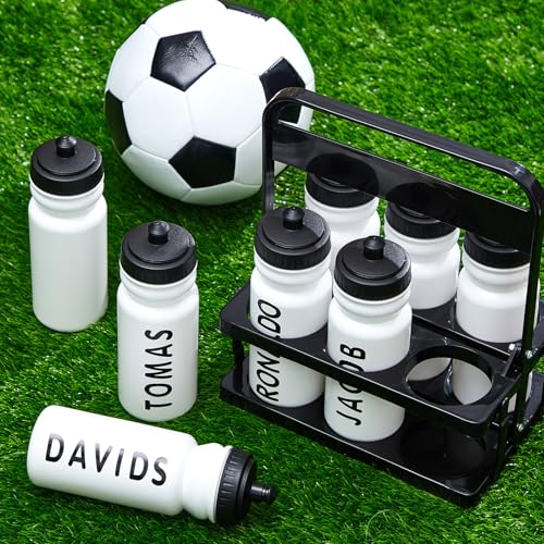 Suclain Squeeze Water Bottles with Carrier, 14 Pcs, White - color: White
