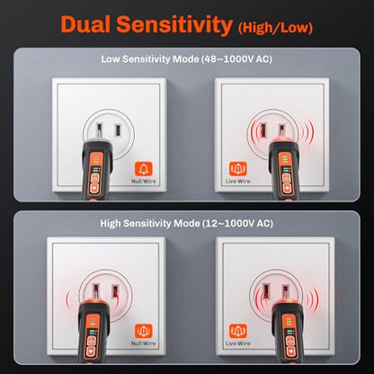 Non Contact Voltage Tester Pen, AC 12/48-1000V Electric Tester Pen
