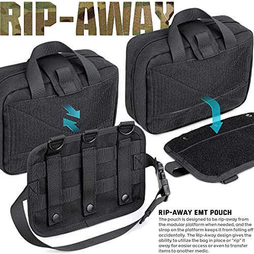 LIVANS Medical Bag, First Aid Bag Empty for Emergency & Trauma Kits - color: Black
