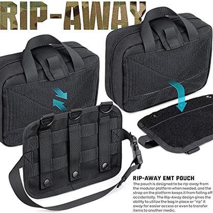 LIVANS Medical Bag, First Aid Bag Empty for Emergency & Trauma Kits - color: Black