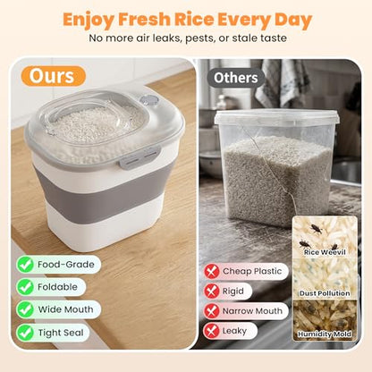 50 Lbs Rice Storage Container, Collapsible Pet Food Container - color: 50lbs