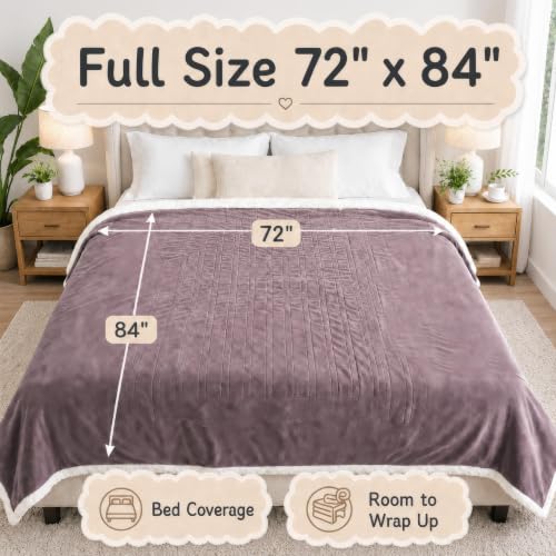 Soypipo Electric Heated Blanket 72"x84", 9 Heat Settings 10-Hour Auto-Off - color: 06-purple, size: Full 72"x84"