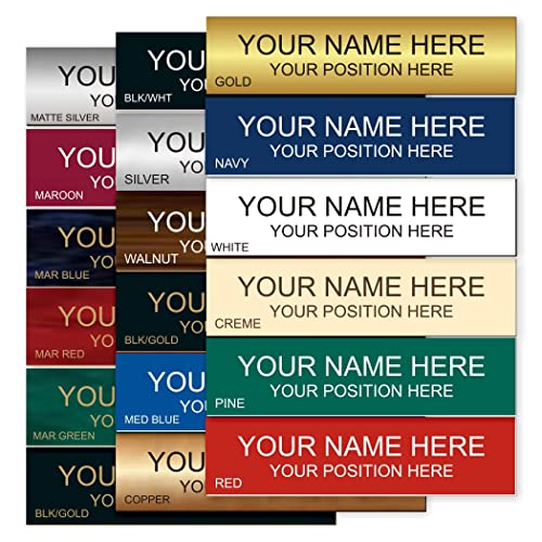 Lasercrafting Personalized Office Name Plate With Wall or Desk Holder | 2x8, 2x10, 2x12 - CUSTOMIZE. Choose from a variety of colors and fonts to match your style. Great gift idea.