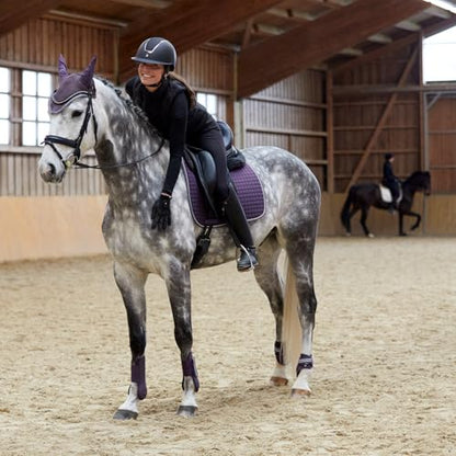 HORZE Adepto Open Front Tendon Boots | Durable Shell with Neoprene Lining - Blackcurrant Purple - Cob - color: Blackcurrant Purple, size: Cob