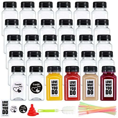 Fhxtcygj 30 Pack 5oz Empty Plastic Juice Bottles with Leak-Proof Caps Lids - color: 30pcs 5oz