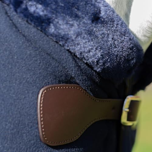 Equinavia Koselig Fleece Cooler - Navy/Brown - 68 in - color: Navy/Brown, size: 68 in