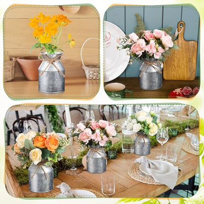 Domensi 6 Pcs Farmhouse Metal Flower Vase, Iron Color - color: Iron Color
