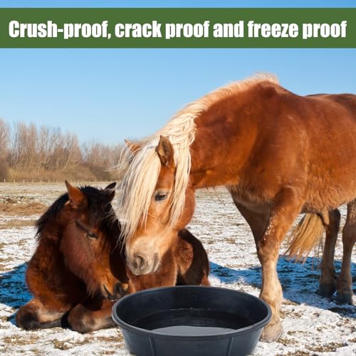 Sadnyy 8 Pcs 12 Quart/ 3 Gallon Rubber Feeder Pan Horse Feed Bucket - size: 12 Quart/ 3 Gallon