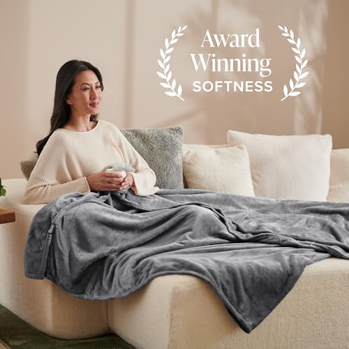 Bare Home Fleece Blanket Luxury Microplush (Full/Queen, Grey) - color: 02 - Grey, size: Full/Queen