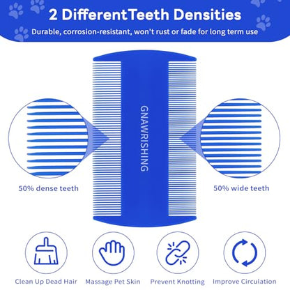 Flea Comb 4Pcs with High Strength Teeth Pet Tear Stain Remover Combs, Pet Dog Cat Grooming Comb Set Effective Float Hair Remover