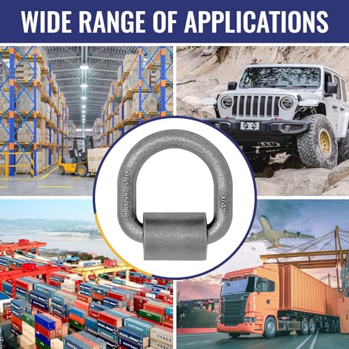 4 Pack Weld-On Forged D Ring, Heavy Duty 3/4" D-Ring Trailer Tie Down Anchor with MBS:26,500 lbs for Trailer, Truck Cargo, RV, ATV Tiedowns, Farm Applications and More. - size: 3/4”-4pack