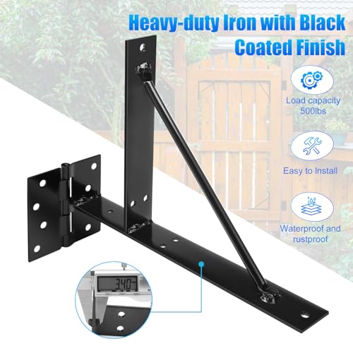 Heavy Duty Fence Gate Kit Gate Hardware No Sag Kit 2x4s Adjustable for Wooden Fence Gate Windows Shed Doors (2 Sets) - size: 2 Sets
