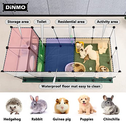 DINMO 36 Panels Bunny Playpen, Oxford Mat & Game Holes, Expandable Fence - style: Plastic and Metal Mesh Design